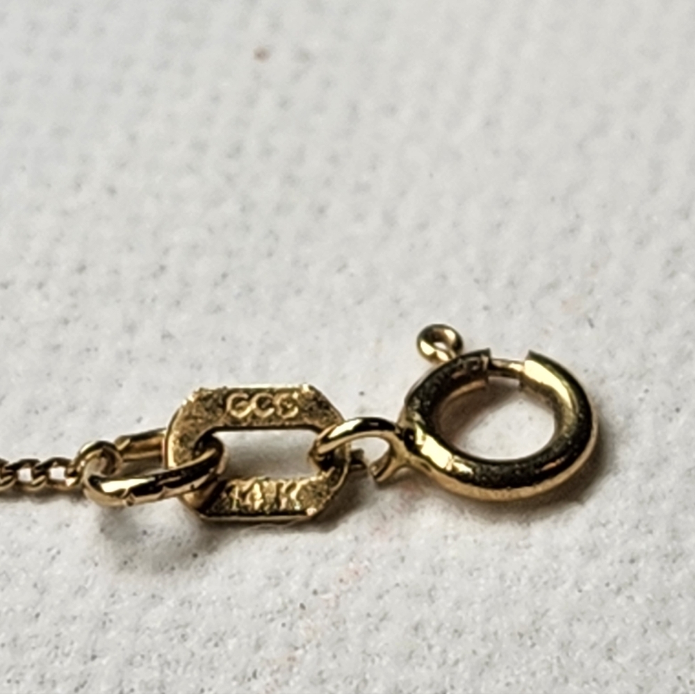 14k Solid Yellow Gold Chain Necklace 16 1/8" 0.924gm